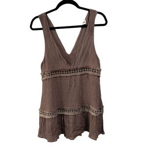 SHOW ME YOUR MUMU MINI DRESS/long sleeveless top in Brown No size tag